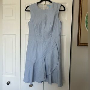 Draper James Women's Sz 6 Beachy Coastal White Blue Preppy Striped Cotton Dress